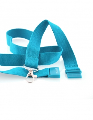 Snur textil Lanyard, Office box albastru deschis, 2 x 90 cm